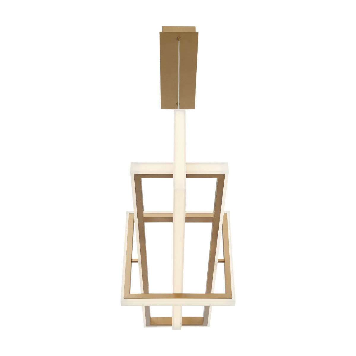 Eurofase Lighting Bordo 38" Dimmable Integrated LED Metal Linear Satin Gold Chandelier With White Acrylic Shade