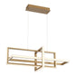 Eurofase Lighting Bordo 38" Dimmable Integrated LED Metal Linear Satin Gold Chandelier With White Acrylic Shade