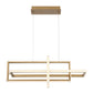 Eurofase Lighting Bordo 38" Dimmable Integrated LED Metal Linear Satin Gold Chandelier With White Acrylic Shade