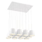 Eurofase Lighting Borto 27" 12-Light Dimmable Integrated LED Matte White Square Chandelier With Matte White Shades