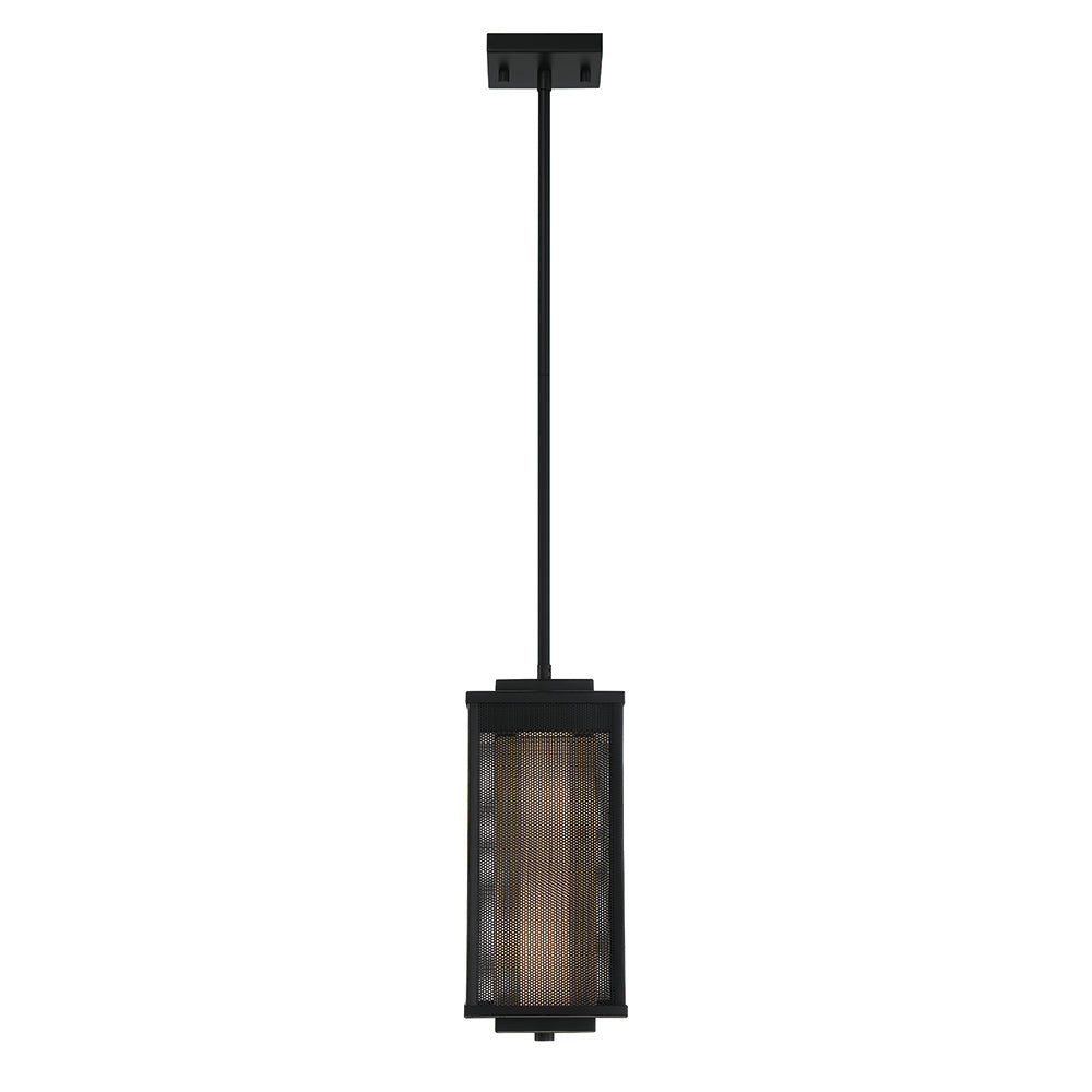 Eurofase Lighting Brama 6" Black/ Gold Dimmable Integrated LED Pendant Light With Metal Mesh Shade