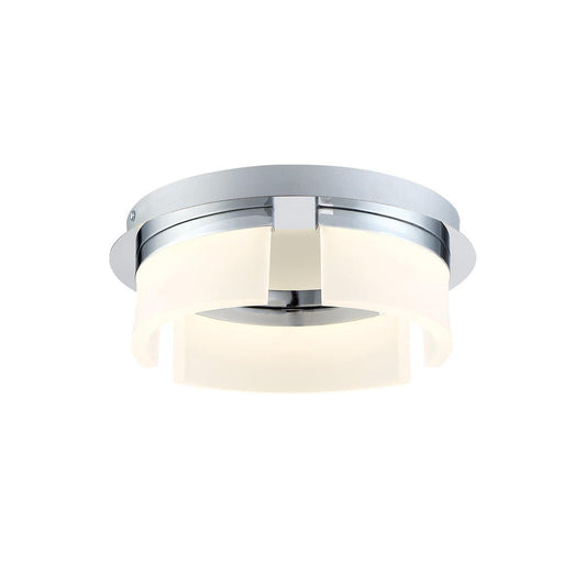 Eurofase Lighting Bria 11" Mini Dimmable Integrated LED Chrome Flush Mount With Opal White Acrylic Shade