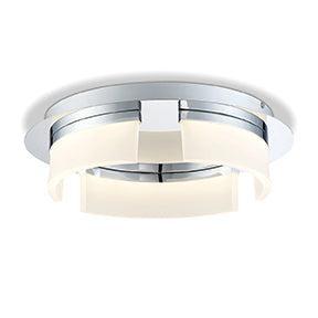 Eurofase Lighting Bria 15" Small Dimmable Integrated LED Chrome Flush Mount With Opal White Acrylic Shade