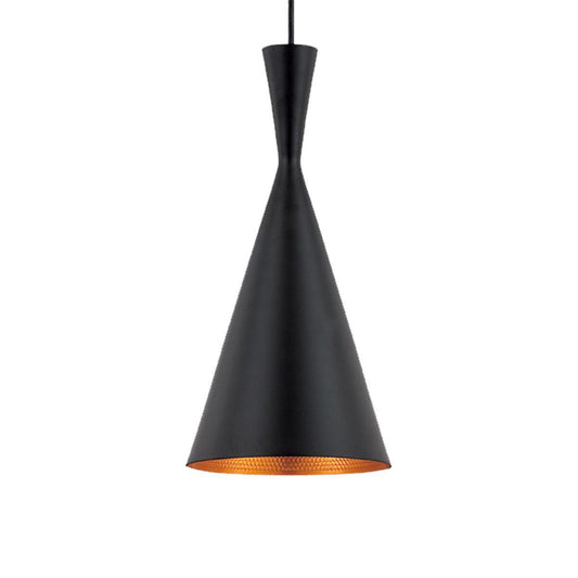 Eurofase Lighting Bronx 8" Dimmable Incandescent Black Aluminum Pendant Light With Black Metal Shade