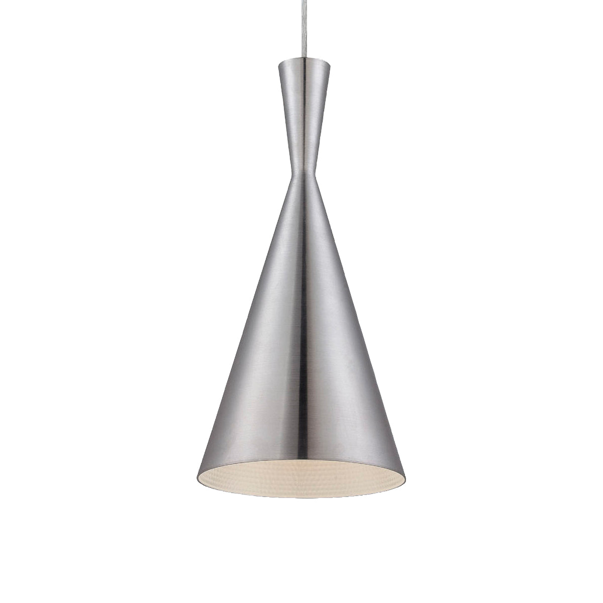 Eurofase Lighting Bronx 8" Dimmable Incandescent Brushed Nickel Aluminum Pendant Light With Brushed Nickel Shade