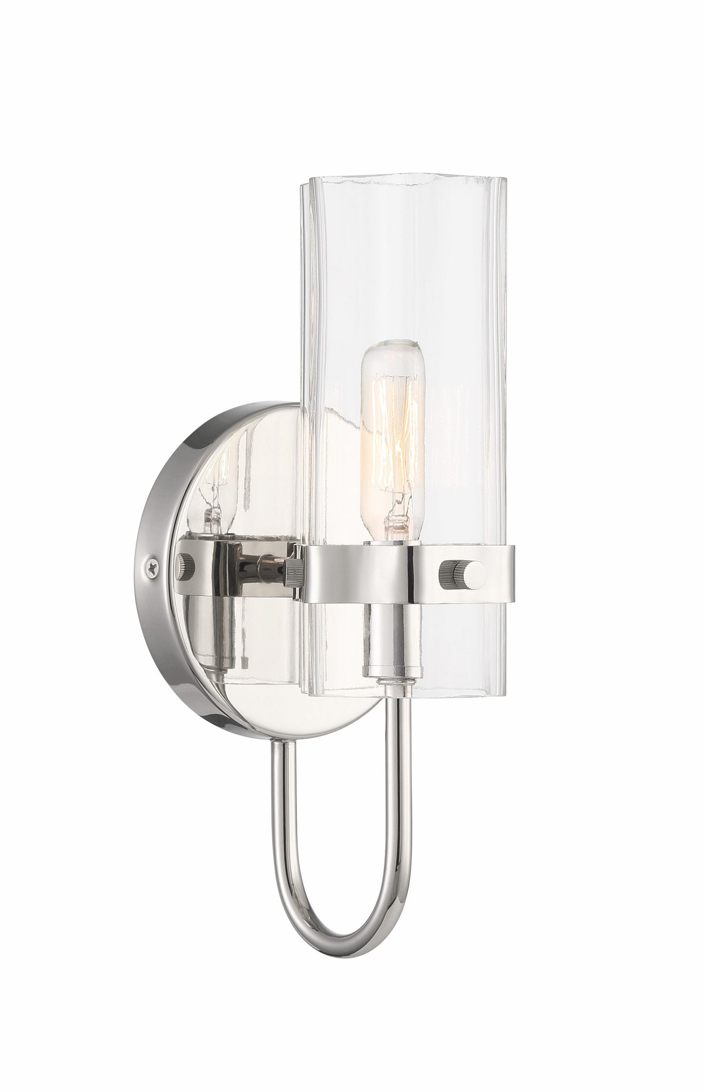 Eurofase Lighting Brook 11" Chrome Wall Sconce With Clear Glass Shade