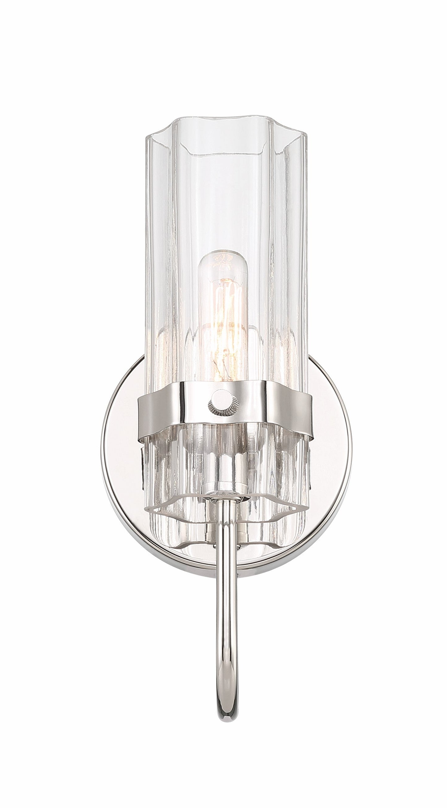 Eurofase Lighting Brook 11" Chrome Wall Sconce With Clear Glass Shade