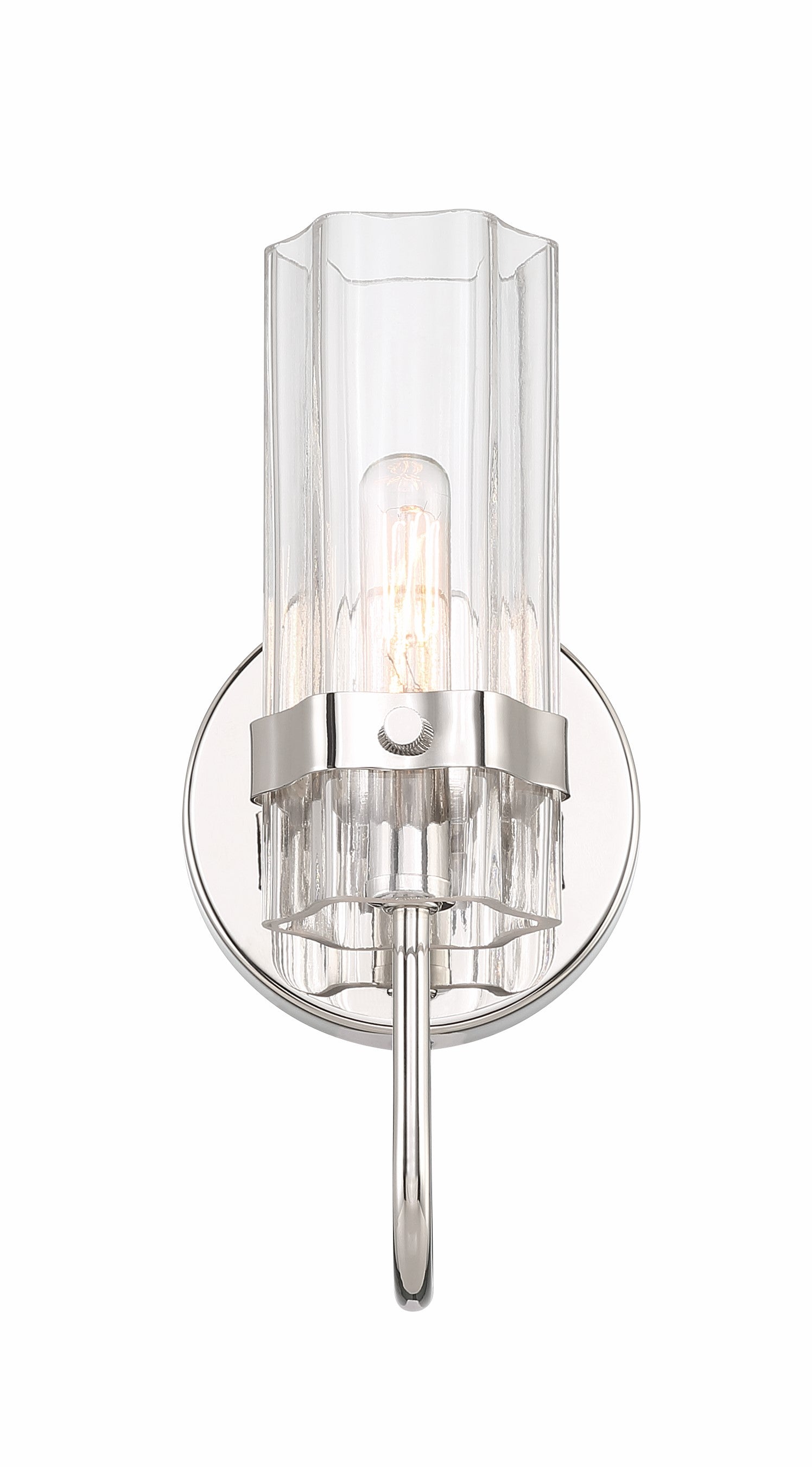 Eurofase Lighting Brook 11" Chrome Wall Sconce With Clear Glass Shade