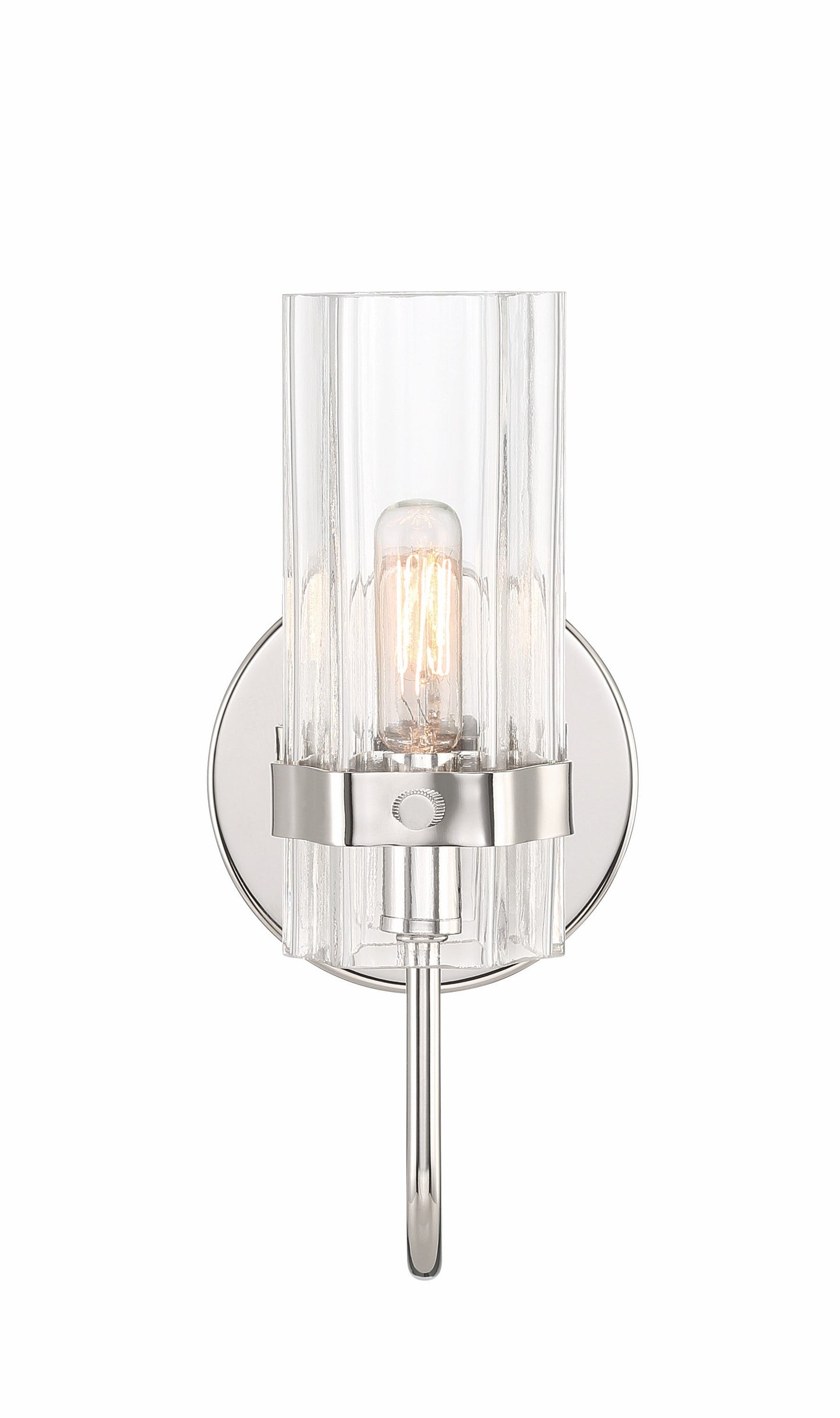 Eurofase Lighting Brook 11" Chrome Wall Sconce With Clear Glass Shade
