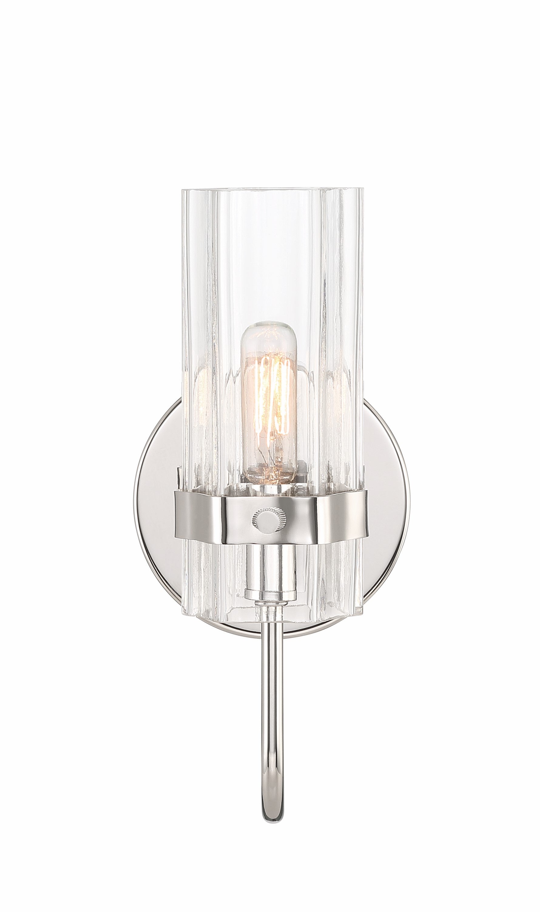 Eurofase Lighting Brook 11" Chrome Wall Sconce With Clear Glass Shade