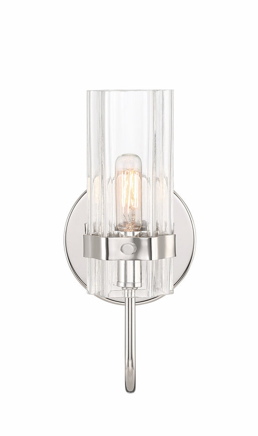 Eurofase Lighting Brook 11" Chrome Wall Sconce With Clear Glass Shade