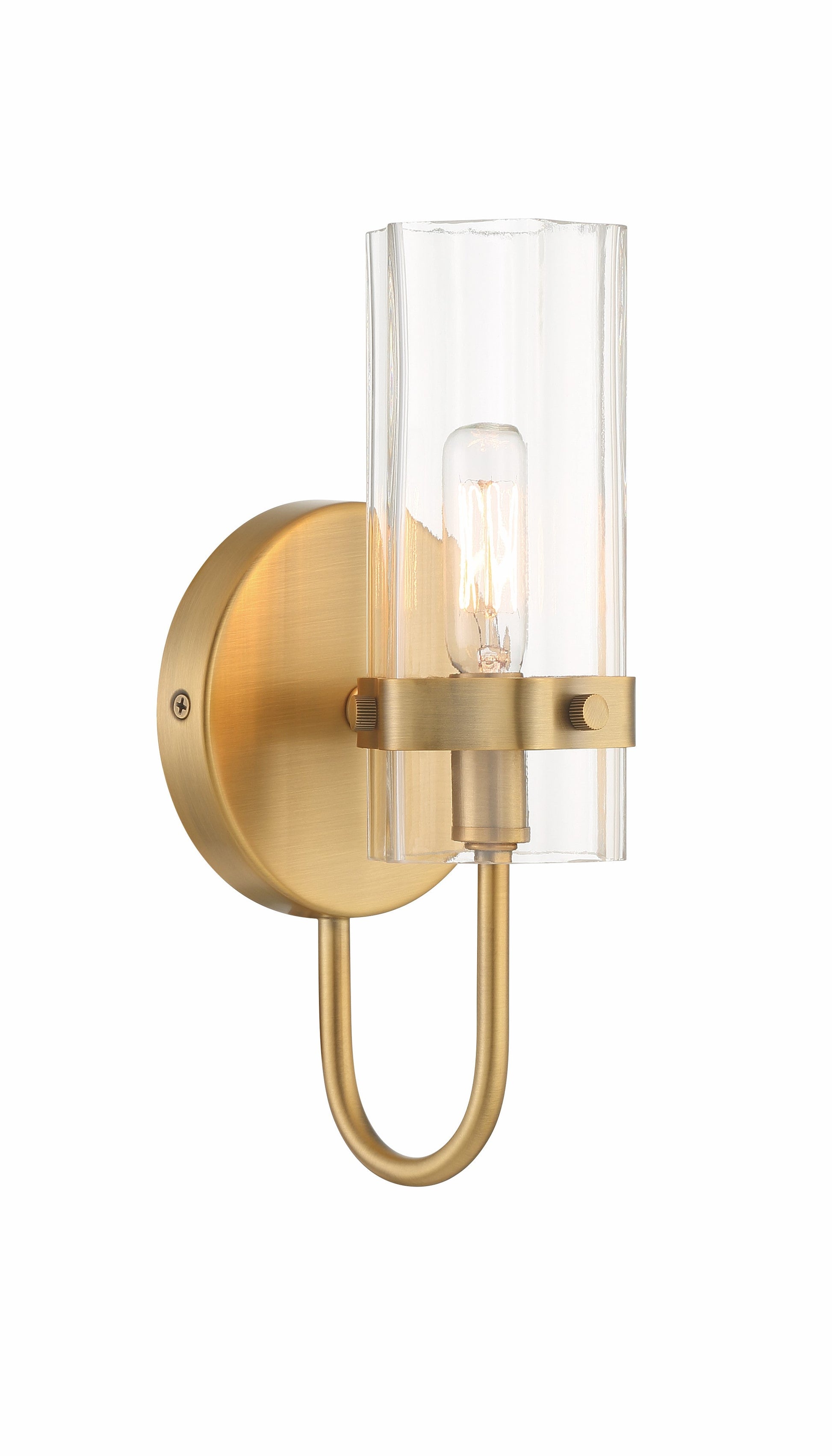 Eurofase Lighting Brook 11" Gold Wall Sconce With Clear Glass Shade
