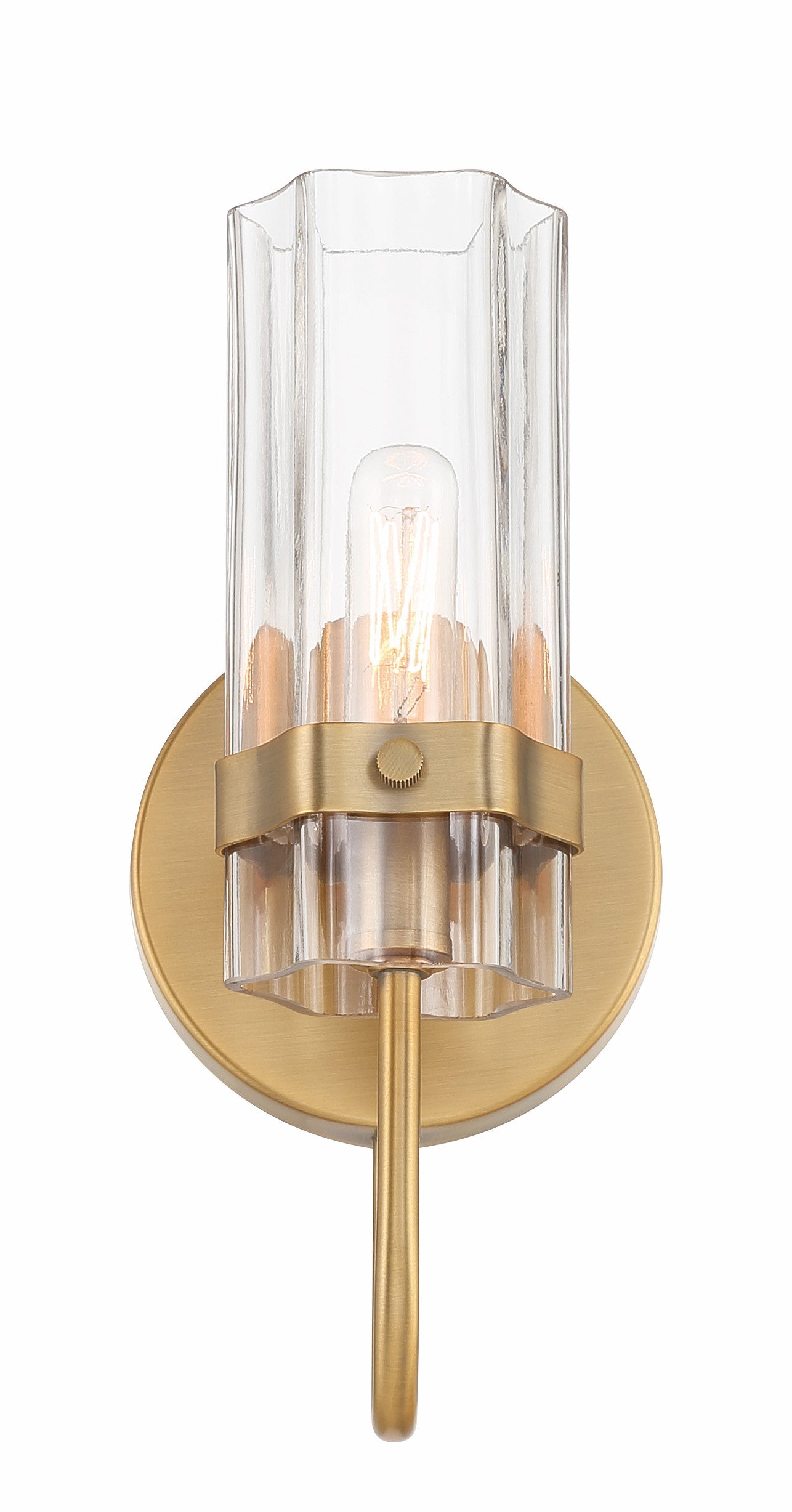 Eurofase Lighting Brook 11" Gold Wall Sconce With Clear Glass Shade