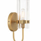 Eurofase Lighting Brook 11" Gold Wall Sconce With Clear Glass Shade