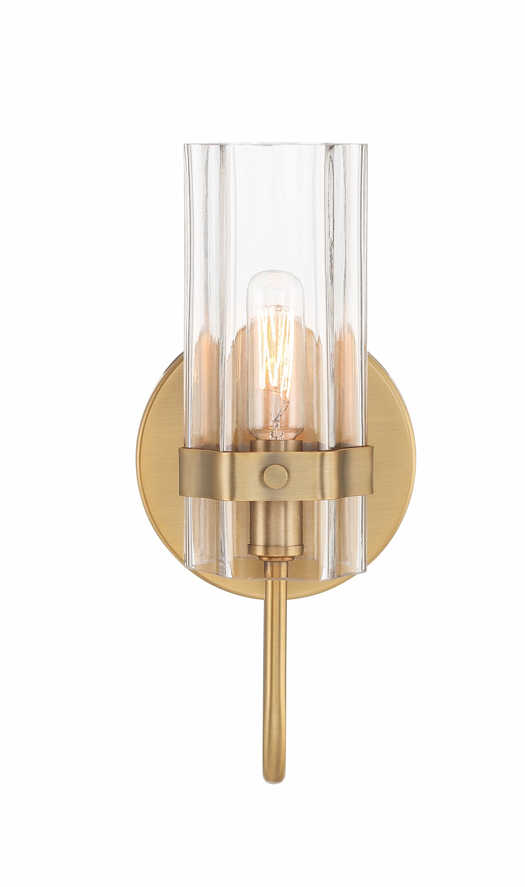 Eurofase Lighting Brook 11" Gold Wall Sconce With Clear Glass Shade
