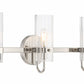 Eurofase Lighting Brook 22" 3-Light Chrome Vanity Light With Clear Glass Shades