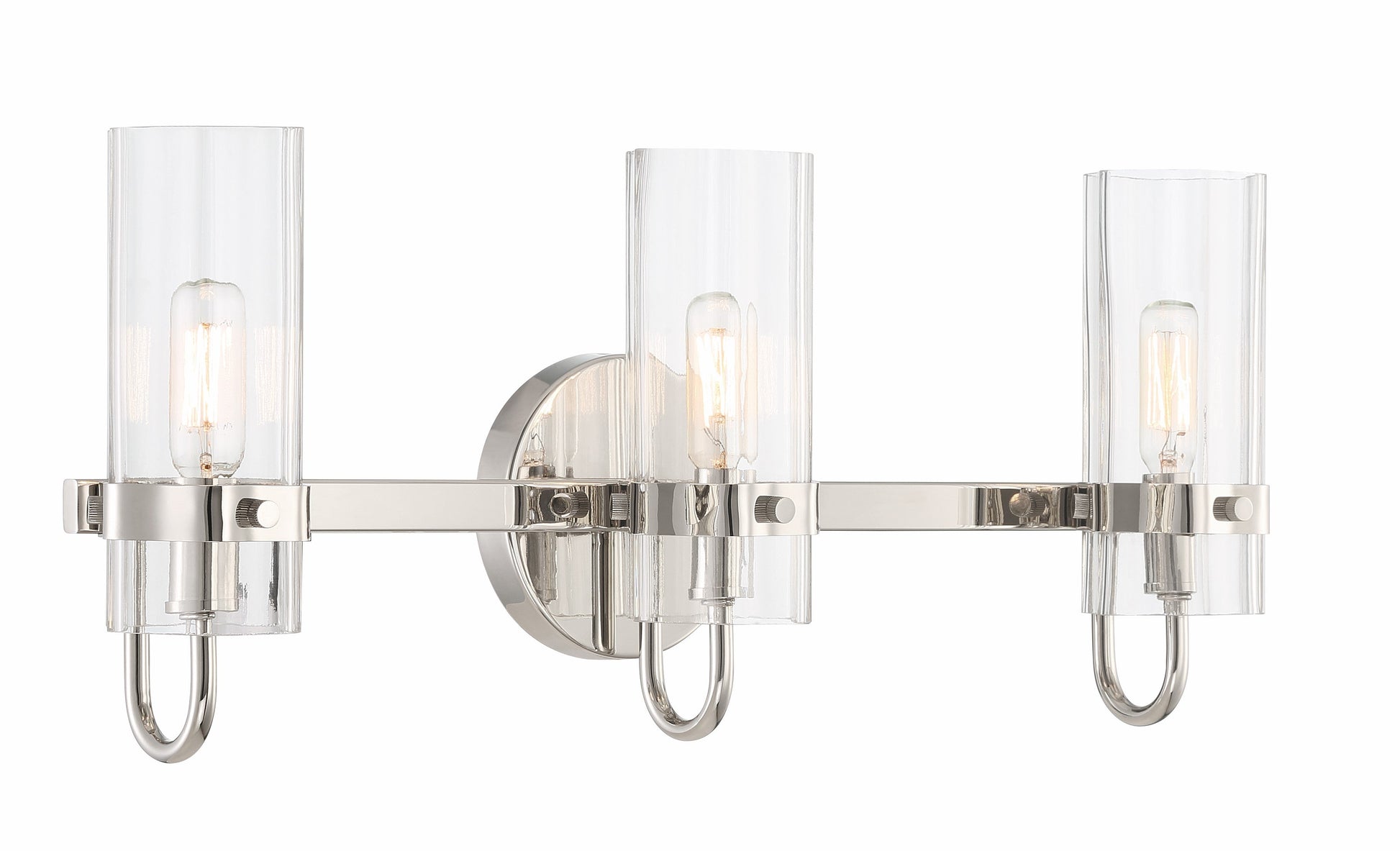 Eurofase Lighting Brook 22" 3-Light Chrome Vanity Light With Clear Glass Shades