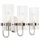 Eurofase Lighting Brook 22" 3-Light Chrome Vanity Light With Clear Glass Shades