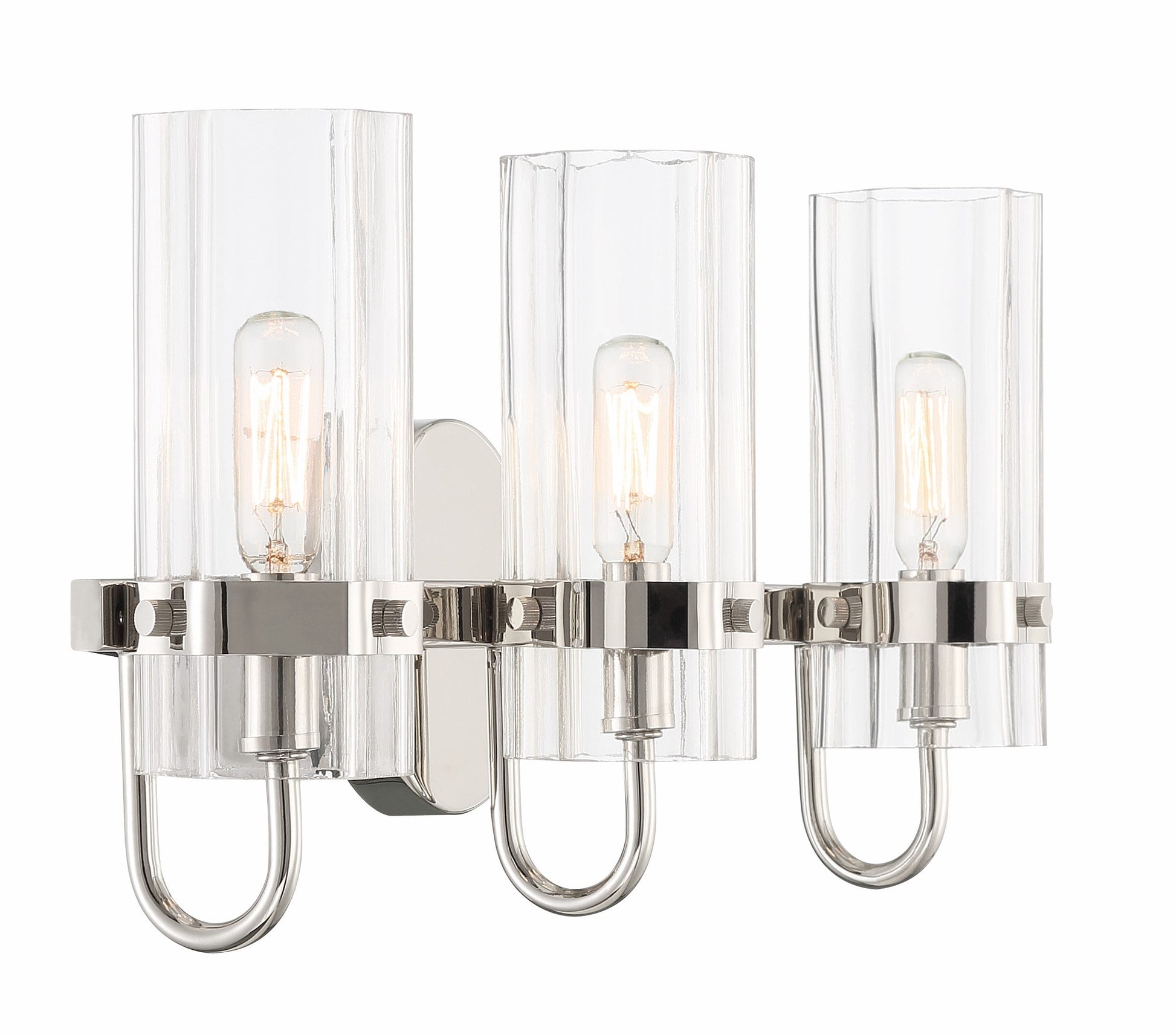 Eurofase Lighting Brook 22" 3-Light Chrome Vanity Light With Clear Glass Shades