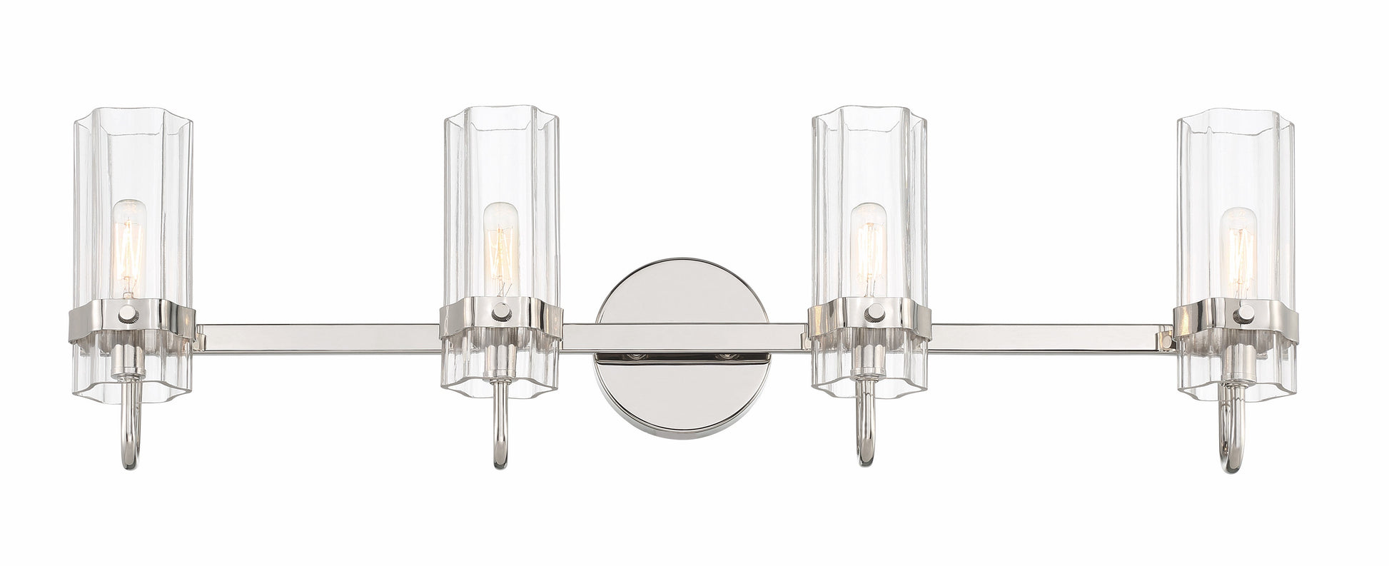 Eurofase Lighting Brook 31" 4-Light Chrome Vanity Light With Clear Glass Shades