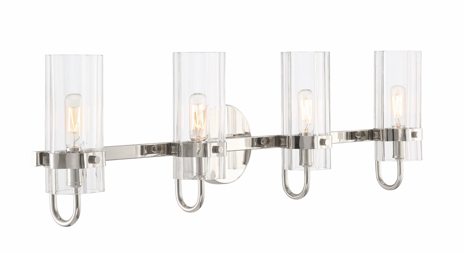 Eurofase Lighting Brook 31" 4-Light Chrome Vanity Light With Clear Glass Shades