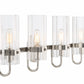 Eurofase Lighting Brook 31" 4-Light Chrome Vanity Light With Clear Glass Shades