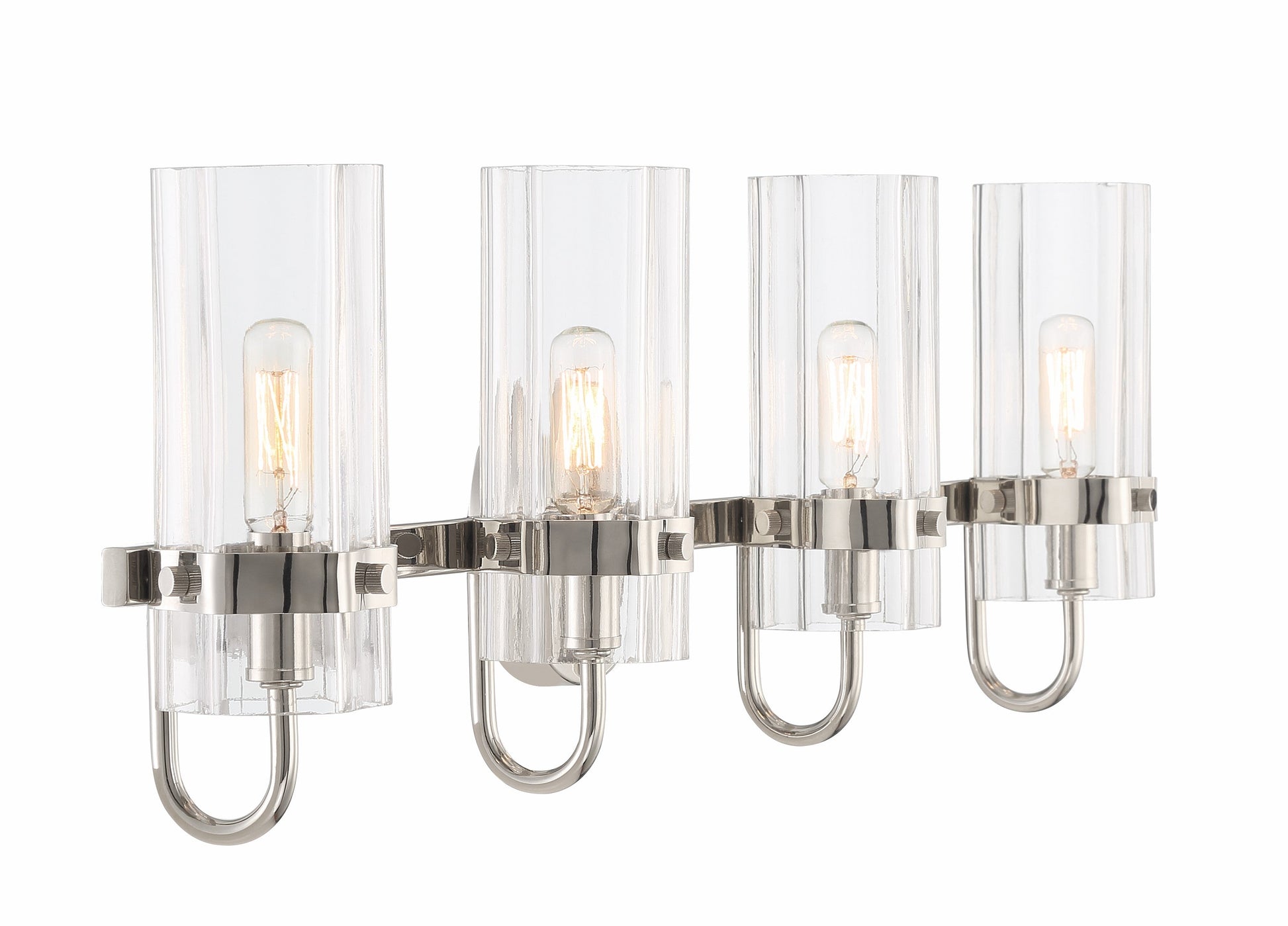 Eurofase Lighting Brook 31" 4-Light Chrome Vanity Light With Clear Glass Shades