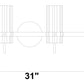 Eurofase Lighting Brook 31" 4-Light Chrome Vanity Light With Clear Glass Shades
