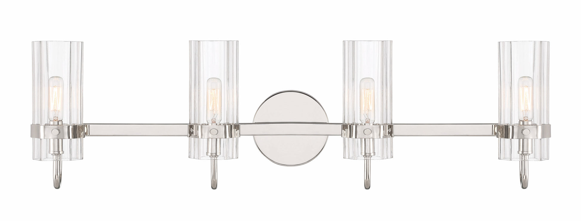 Eurofase Lighting Brook 31" 4-Light Chrome Vanity Light With Clear Glass Shades