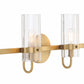 Eurofase Lighting Brook 31" 4-Light Gold Vanity Light With Clear Glass Shades