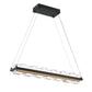 Eurofase Lighting Bruco 35" Dimmable Integrated LED Matte Black Chandelier With Clear Glass Shades