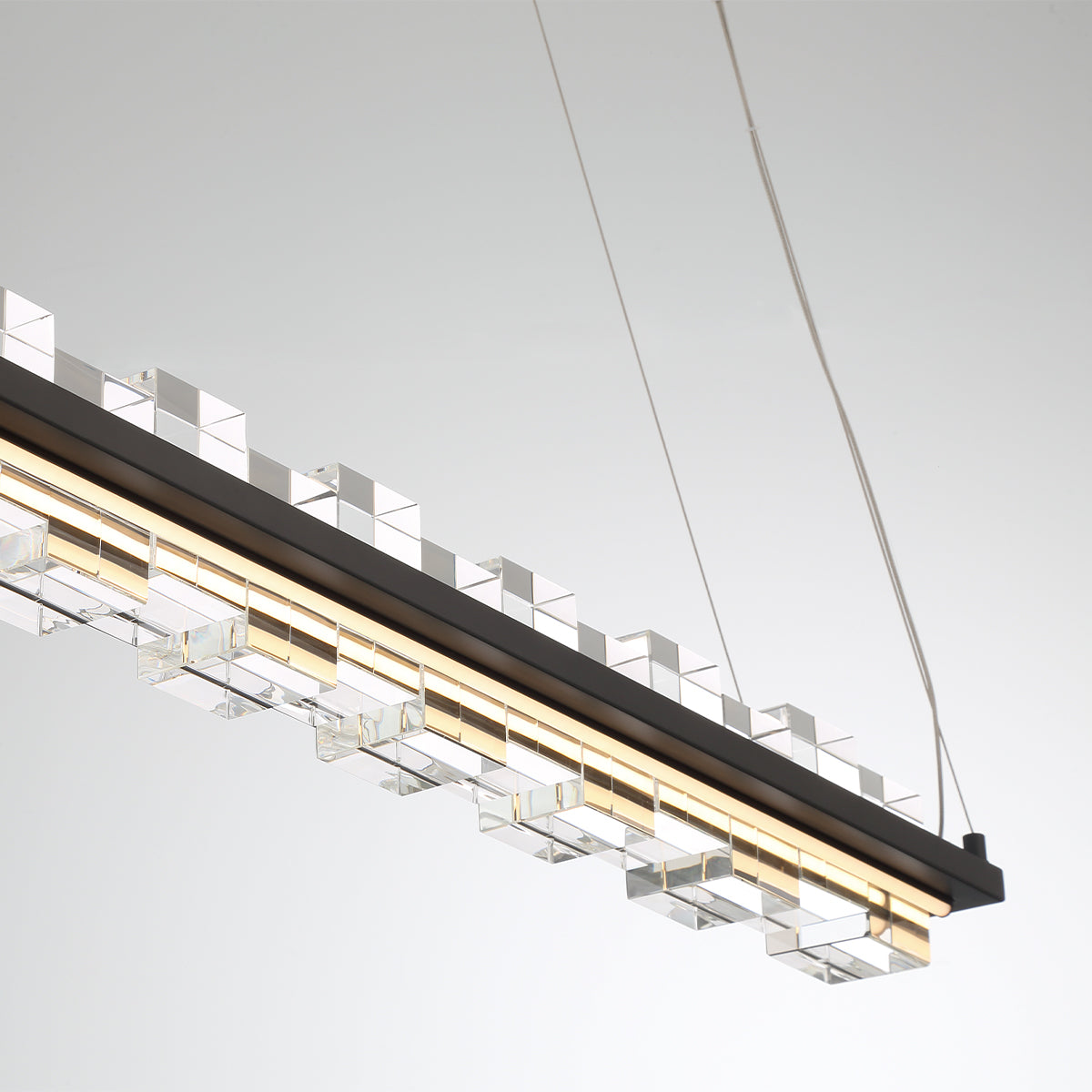 Eurofase Lighting Bruco 35" Dimmable Integrated LED Matte Black Chandelier With Clear Glass Shades