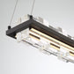 Eurofase Lighting Bruco 35" Dimmable Integrated LED Matte Black Chandelier With Clear Glass Shades