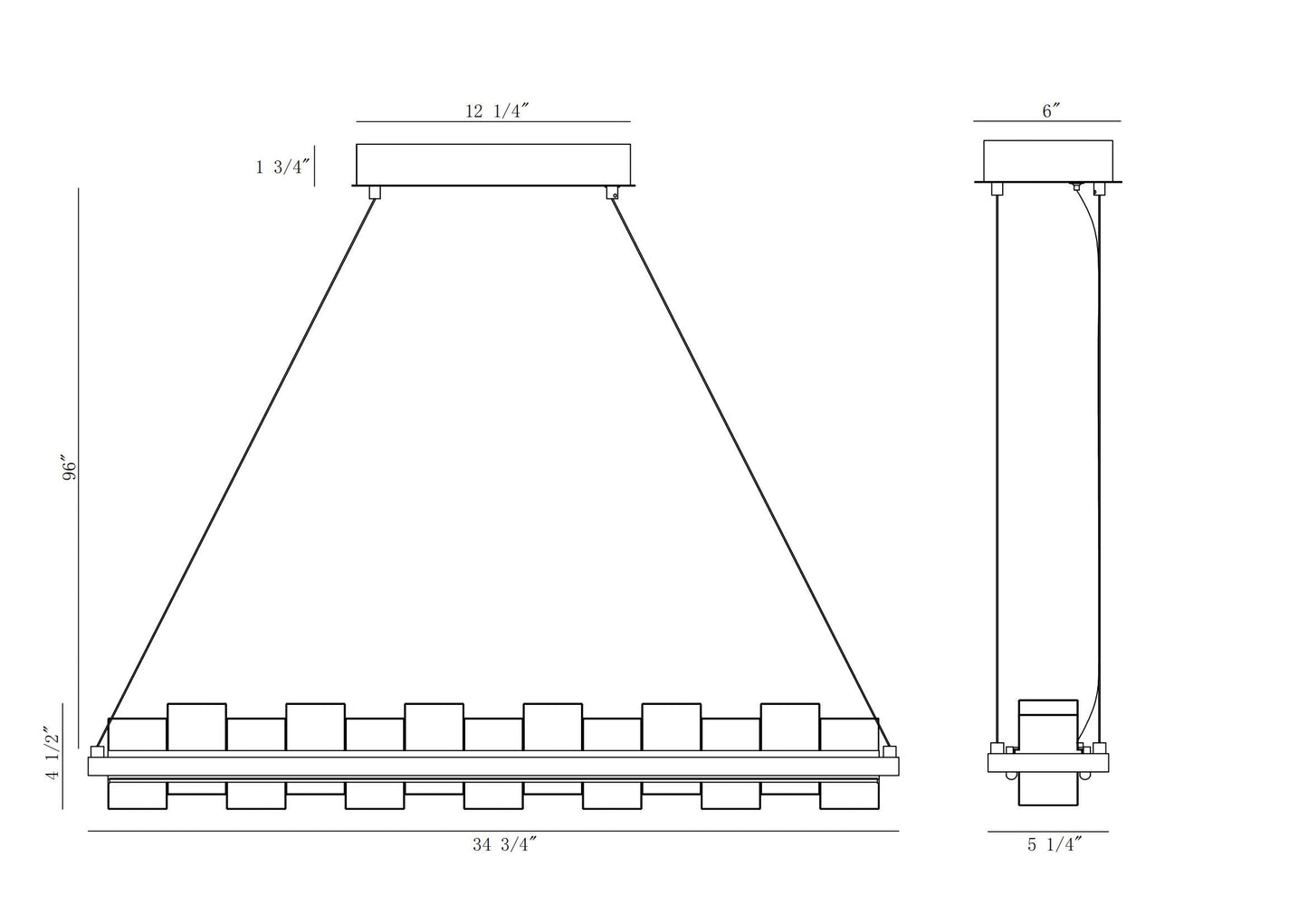 Eurofase Lighting Bruco 35" Dimmable Integrated LED Matte Black Chandelier With Clear Glass Shades