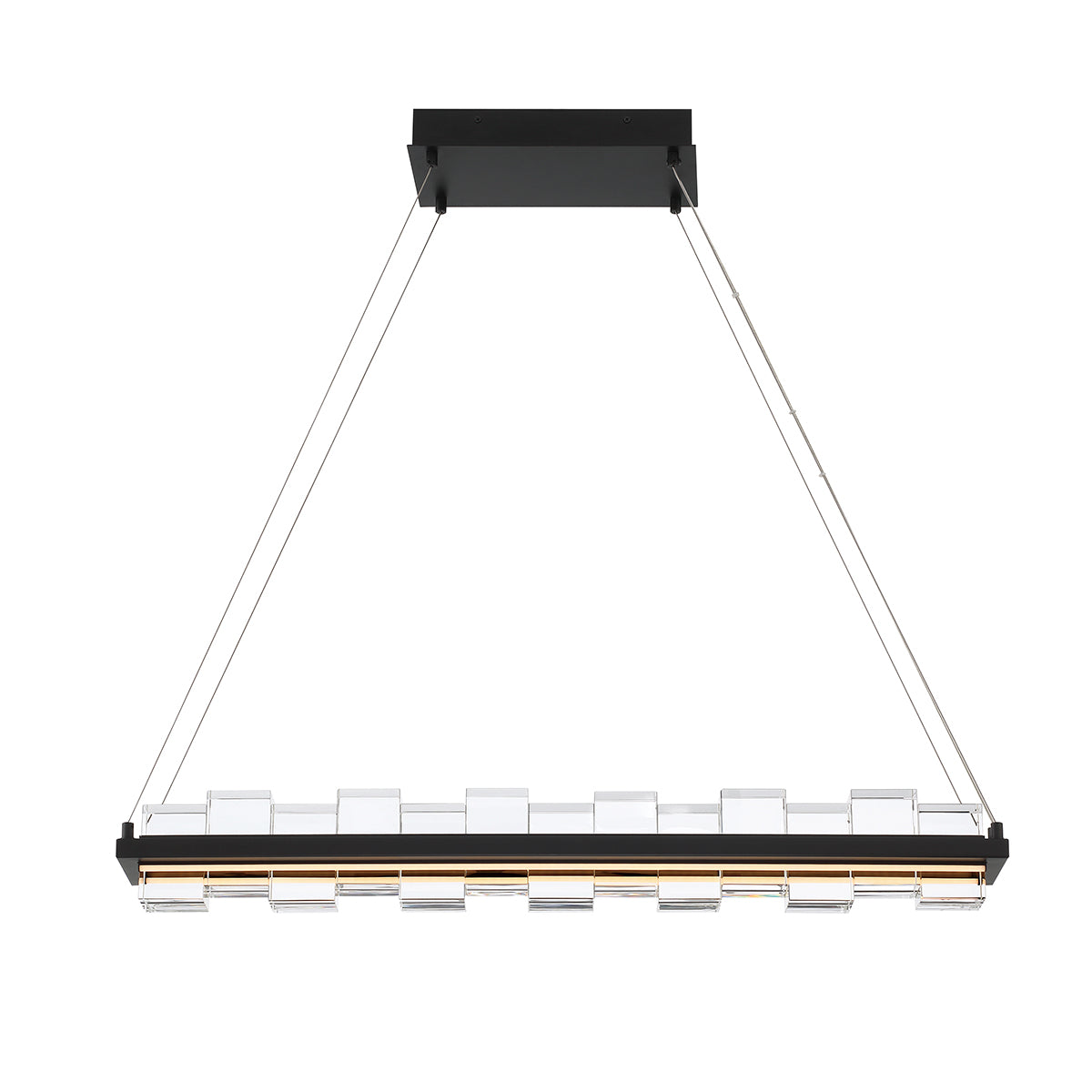 Eurofase Lighting Bruco 35" Dimmable Integrated LED Matte Black Chandelier With Clear Glass Shades
