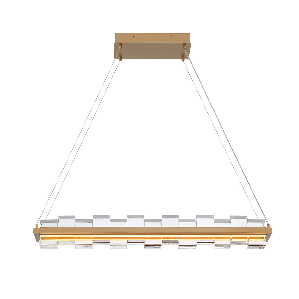 Eurofase Lighting Bruco 35" Dimmable Integrated LED Matte Gold Chandelier With Clear Glass Shades