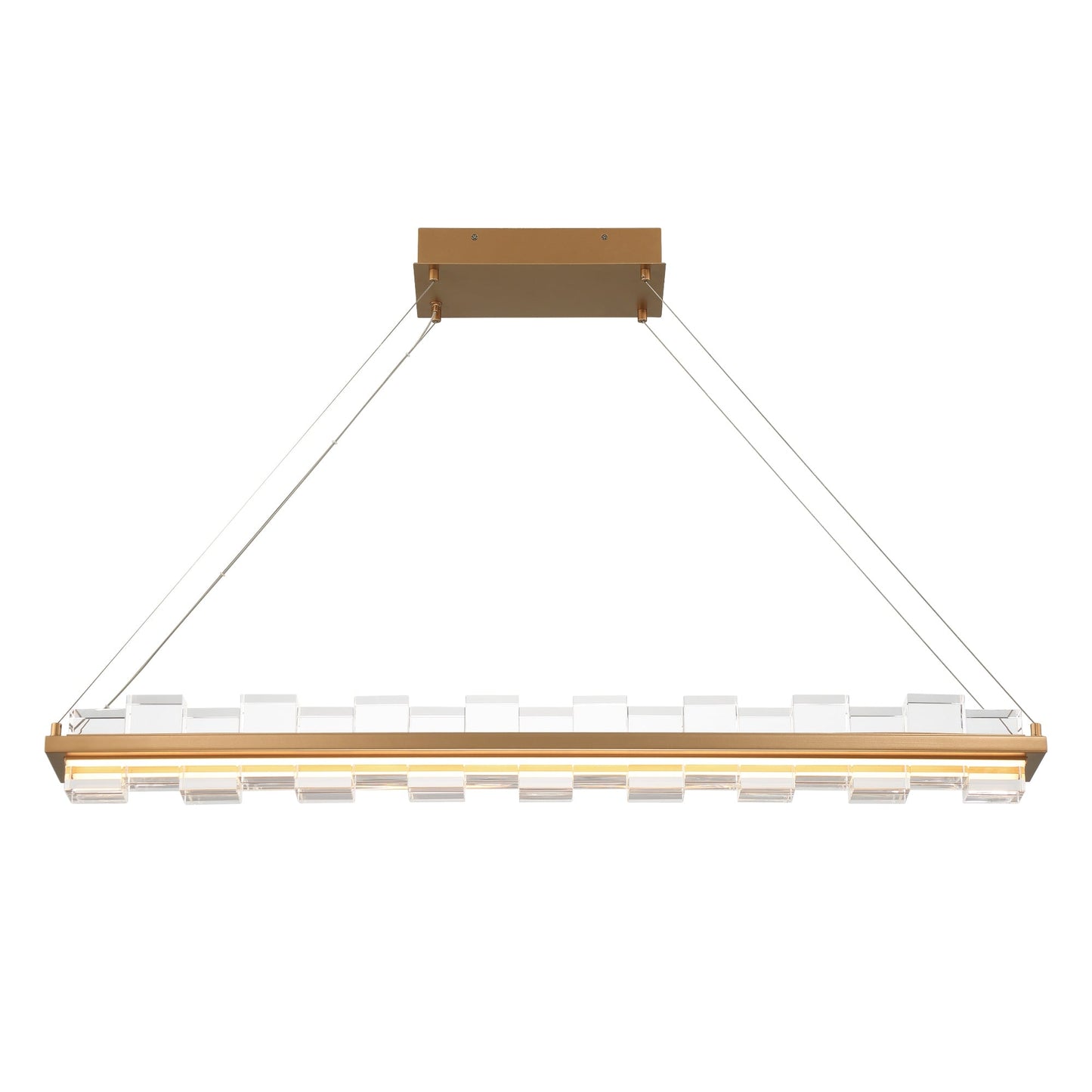 Eurofase Lighting Bruco 45" Dimmable Integrated LED Gold Chandelier With Clear Glass Shades