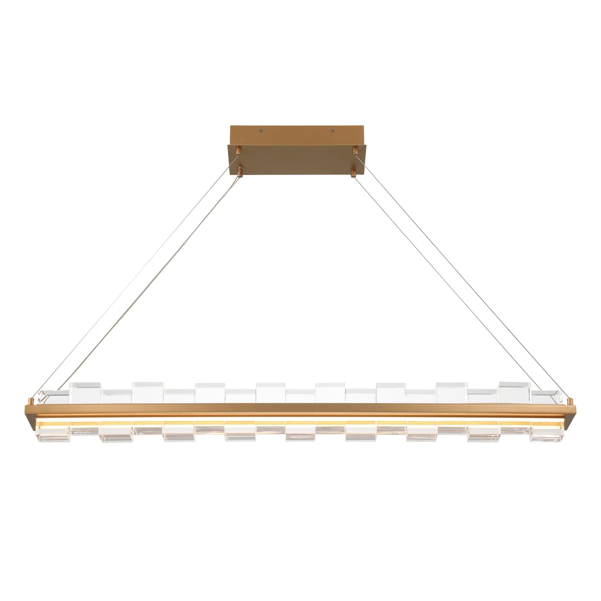 Eurofase Lighting Bruco 45" Dimmable Integrated LED Gold Chandelier With Clear Glass Shades