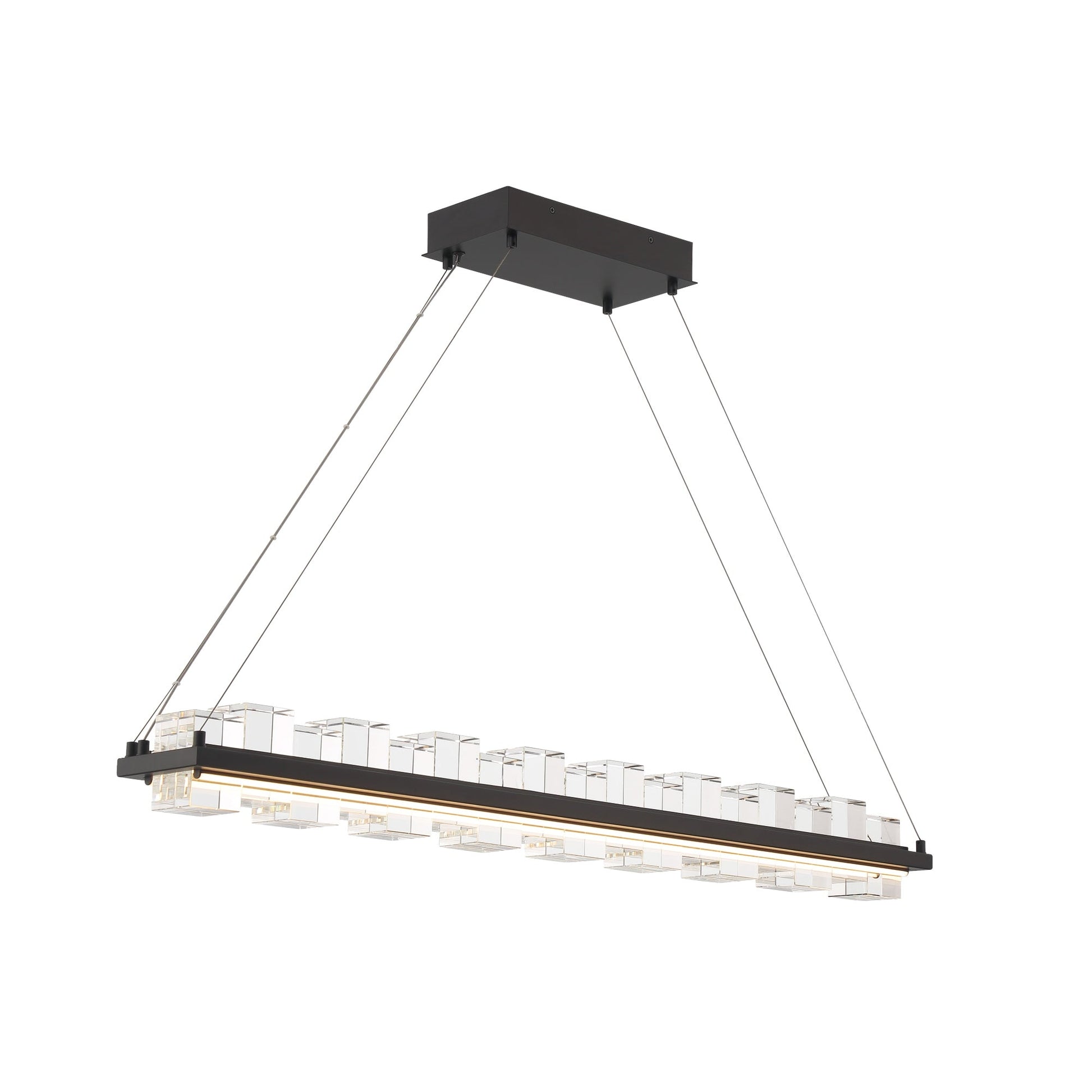 Eurofase Lighting Bruco 45" Dimmable Integrated LED Matte Black Chandelier With Clear Glass Shades