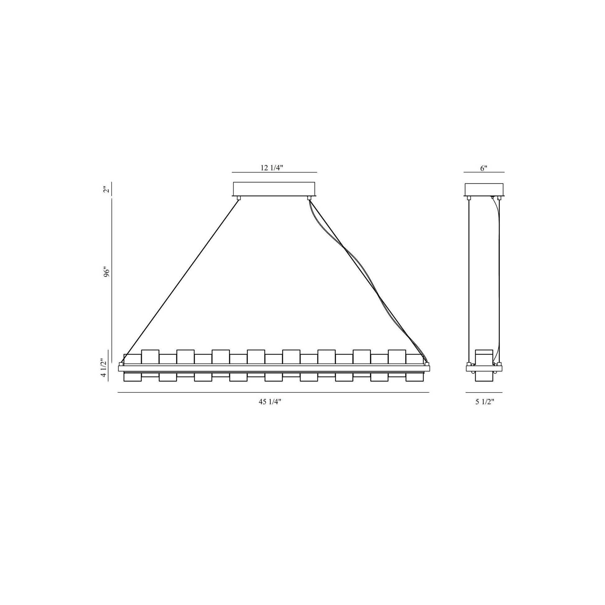 Eurofase Lighting Bruco 45" Dimmable Integrated LED Matte Black Chandelier With Clear Glass Shades