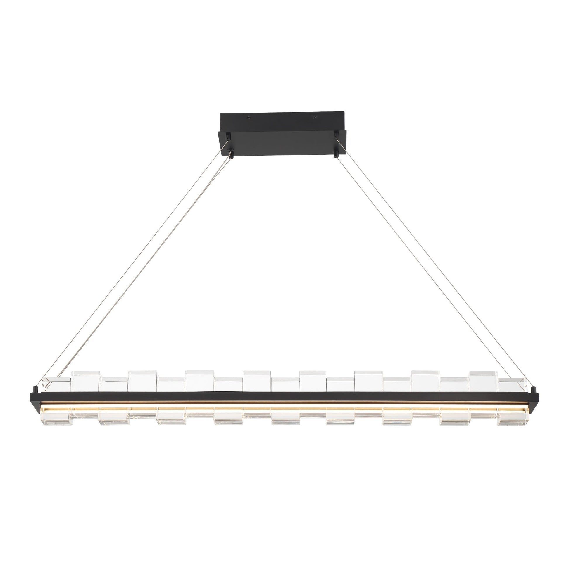 Eurofase Lighting Bruco 45" Dimmable Integrated LED Matte Black Chandelier With Clear Glass Shades