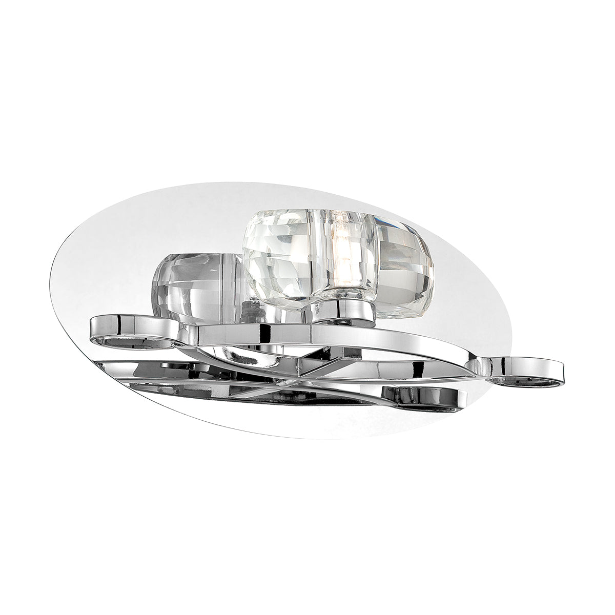 Eurofase Lighting Buca 12" Chrome Wall Sconce With Clear Crystal Glass Shade
