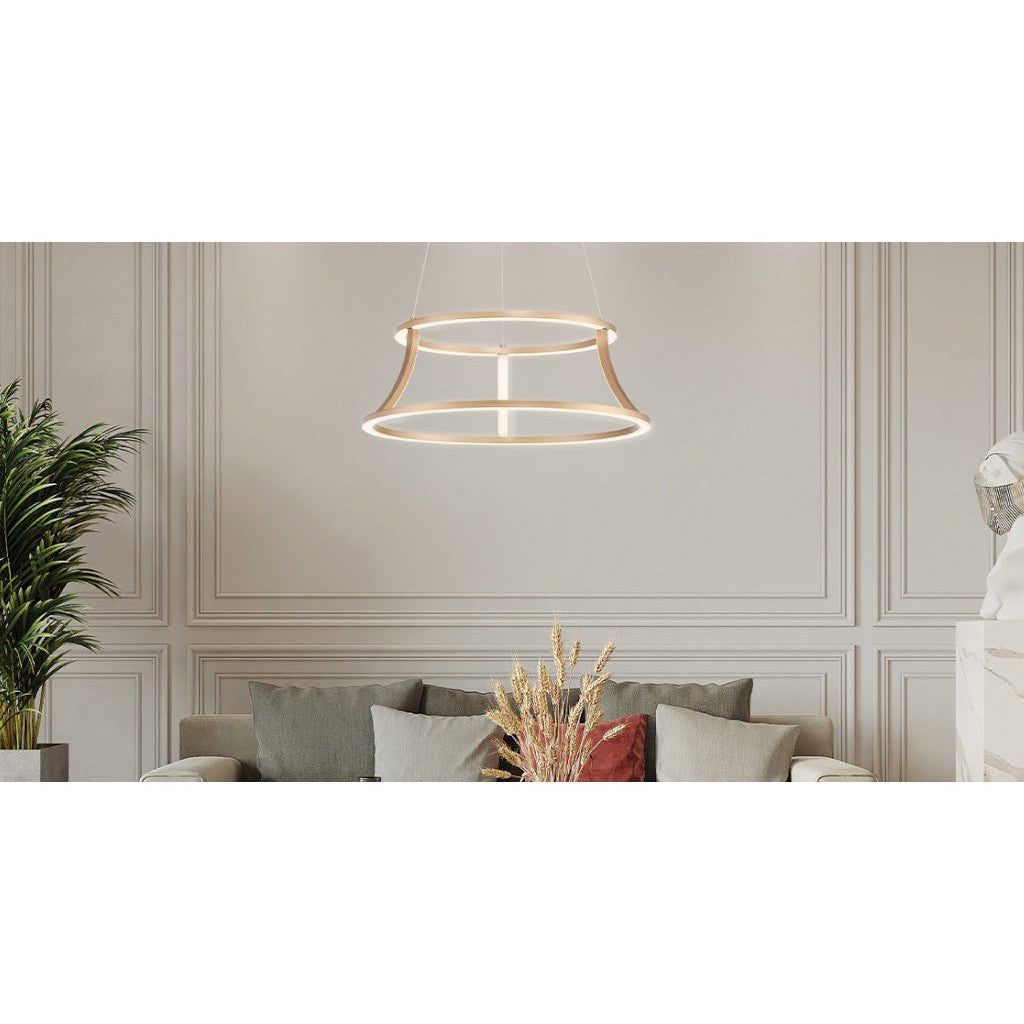 Eurofase Lighting Cadoux 20" Small Round Dimmable Integrated LED Coffee Gold Chandelier