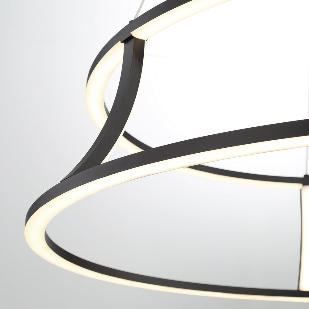 Eurofase Lighting Cadoux 20" Small Round Dimmable Integrated LED Matte Black Chandelier
