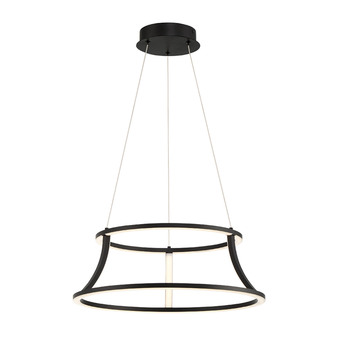 Eurofase Lighting Cadoux 20" Small Round Dimmable Integrated LED Matte Black Chandelier