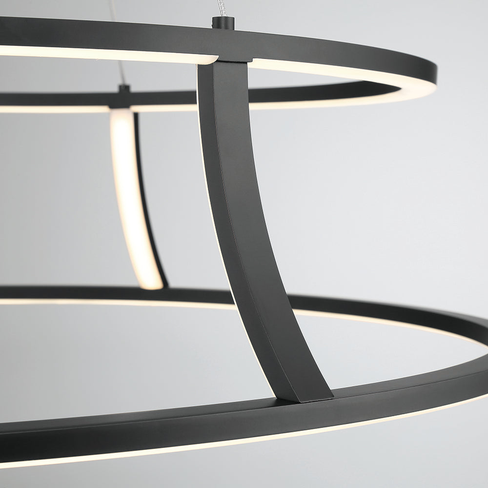 Eurofase Lighting Cadoux 30" Large Round Dimmable Integrated LED Matte Black Chandelier