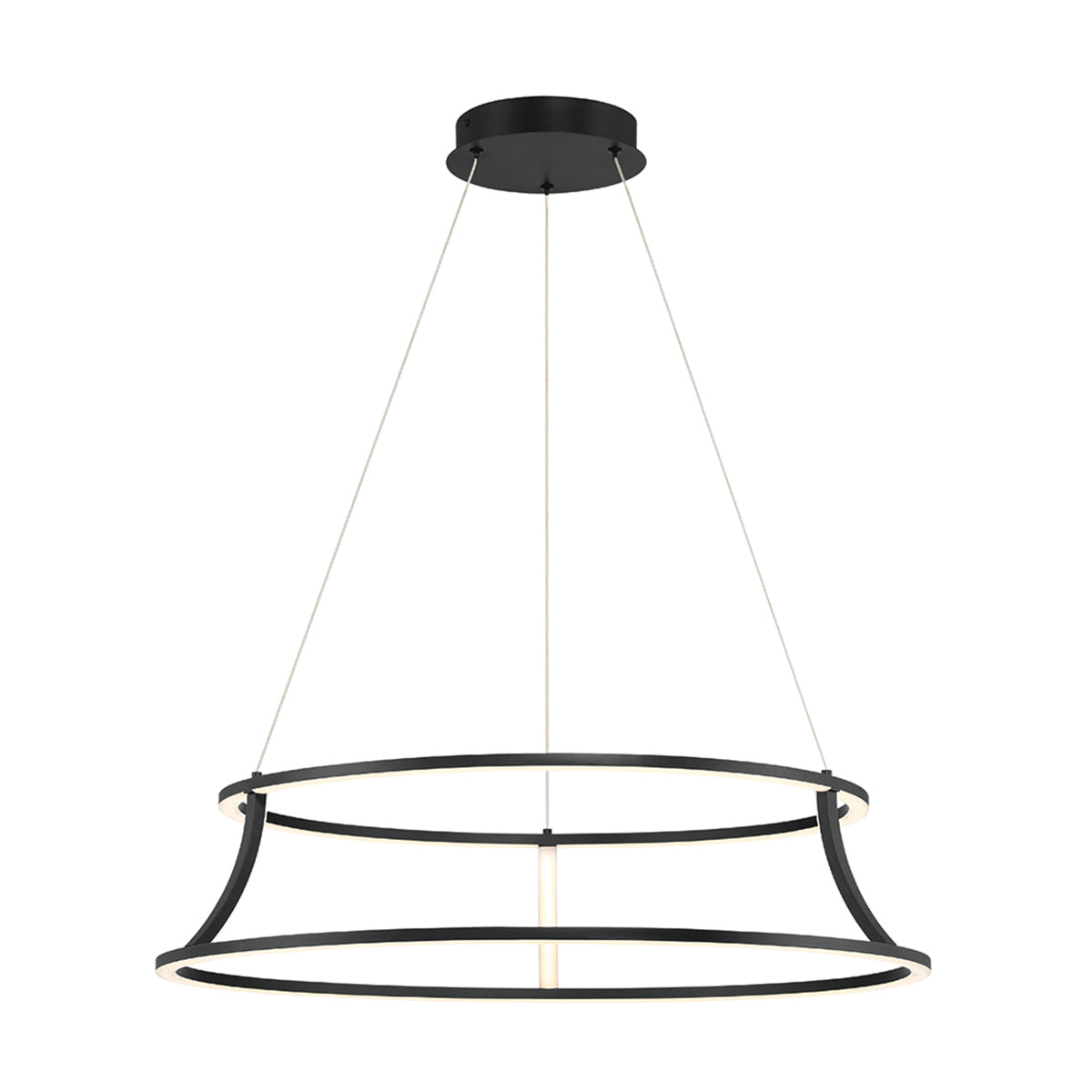 Eurofase Lighting Cadoux 30" Large Round Dimmable Integrated LED Matte Black Chandelier