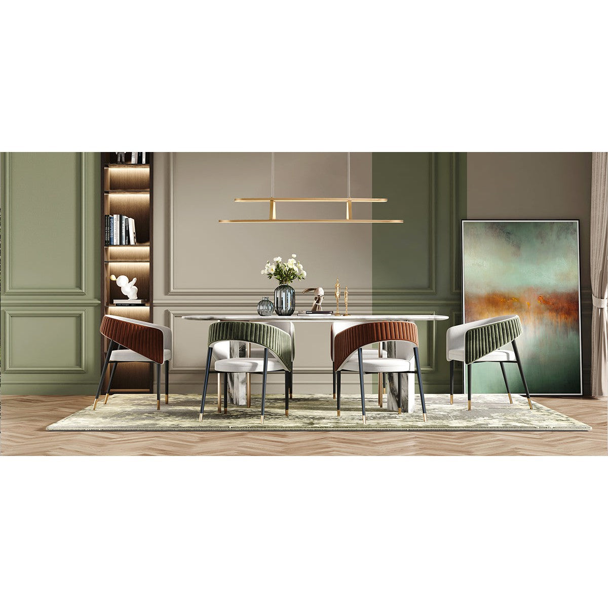 Eurofase Lighting Cadoux 44" Linear Dimmable Integrated LED Coffee Gold Chandelier