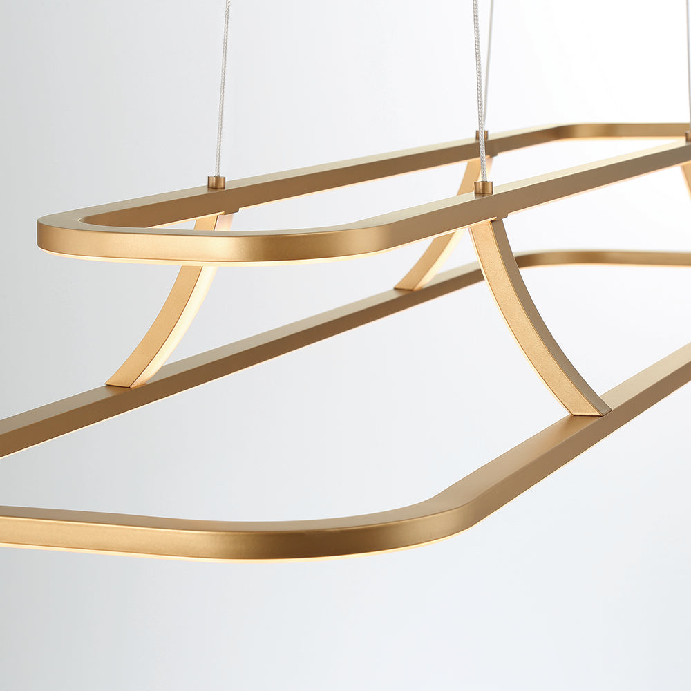 Eurofase Lighting Cadoux 44" Linear Dimmable Integrated LED Coffee Gold Chandelier