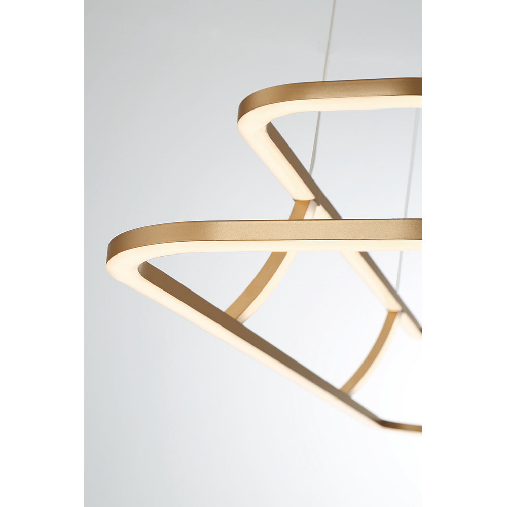 Eurofase Lighting Cadoux 44" Linear Dimmable Integrated LED Coffee Gold Chandelier